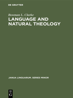 cover image of Language and natural theology